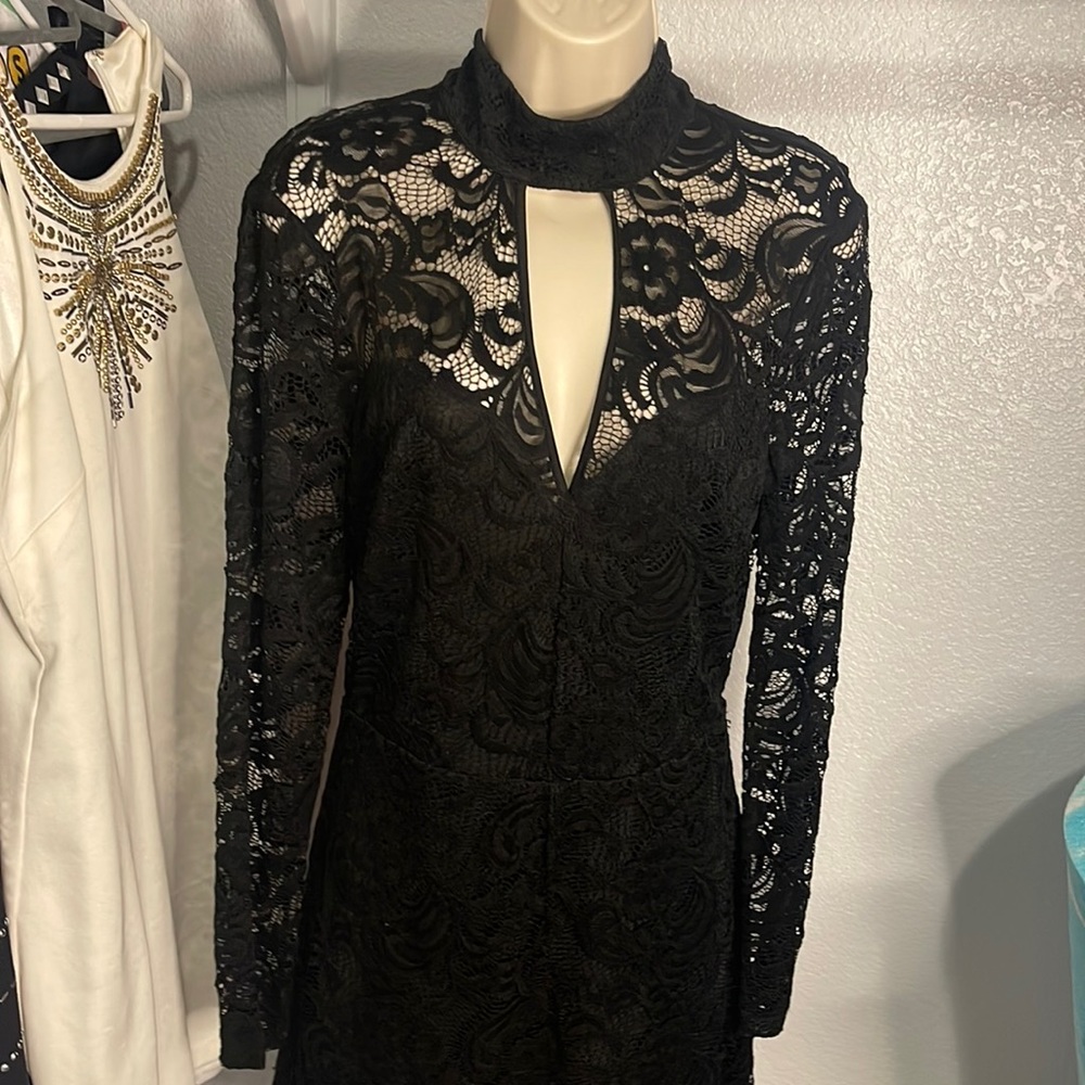 BEBE Black Lace Romper NWT